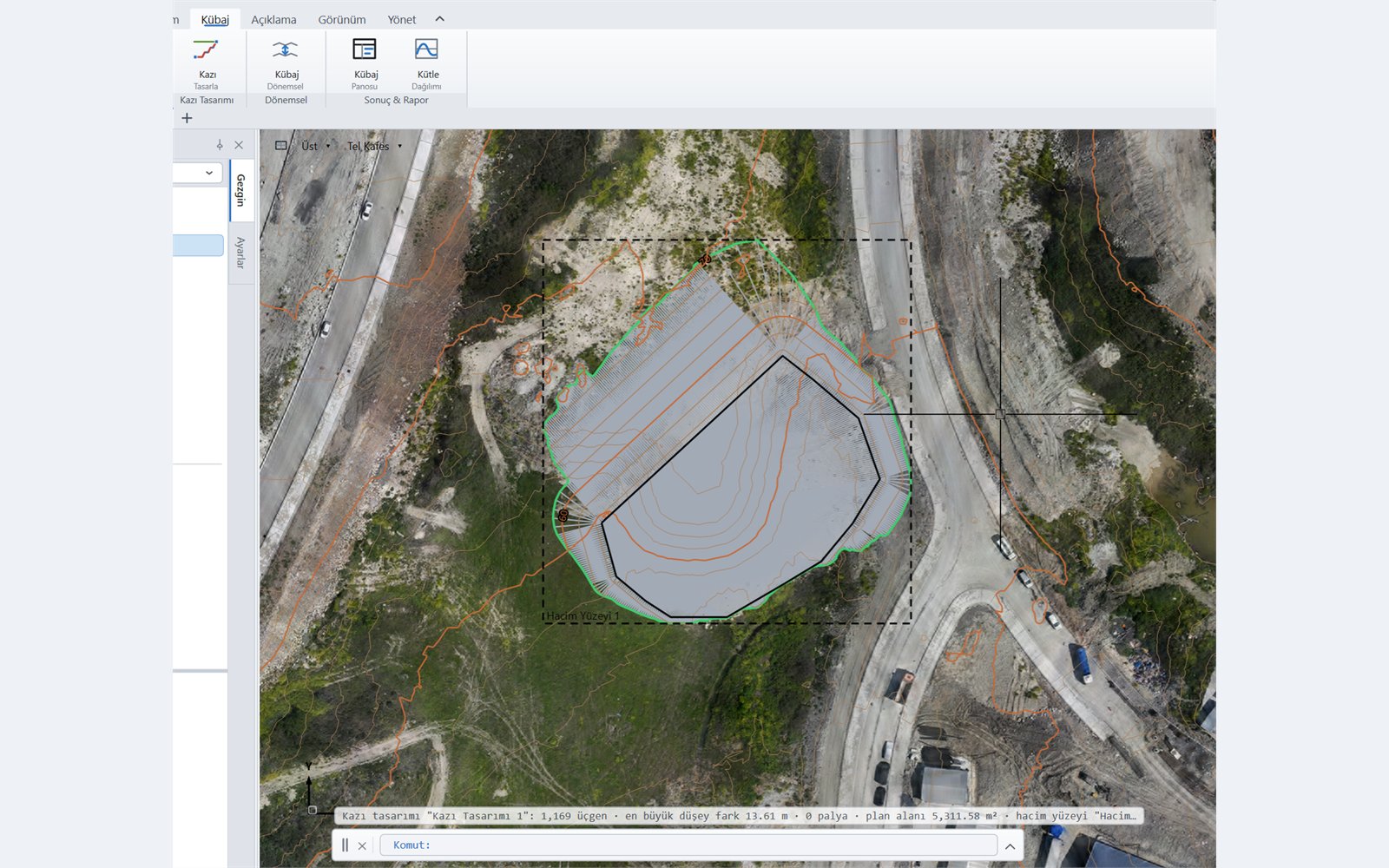 ATA CAD'de kazı tasarımı ve hacim yüzeyi